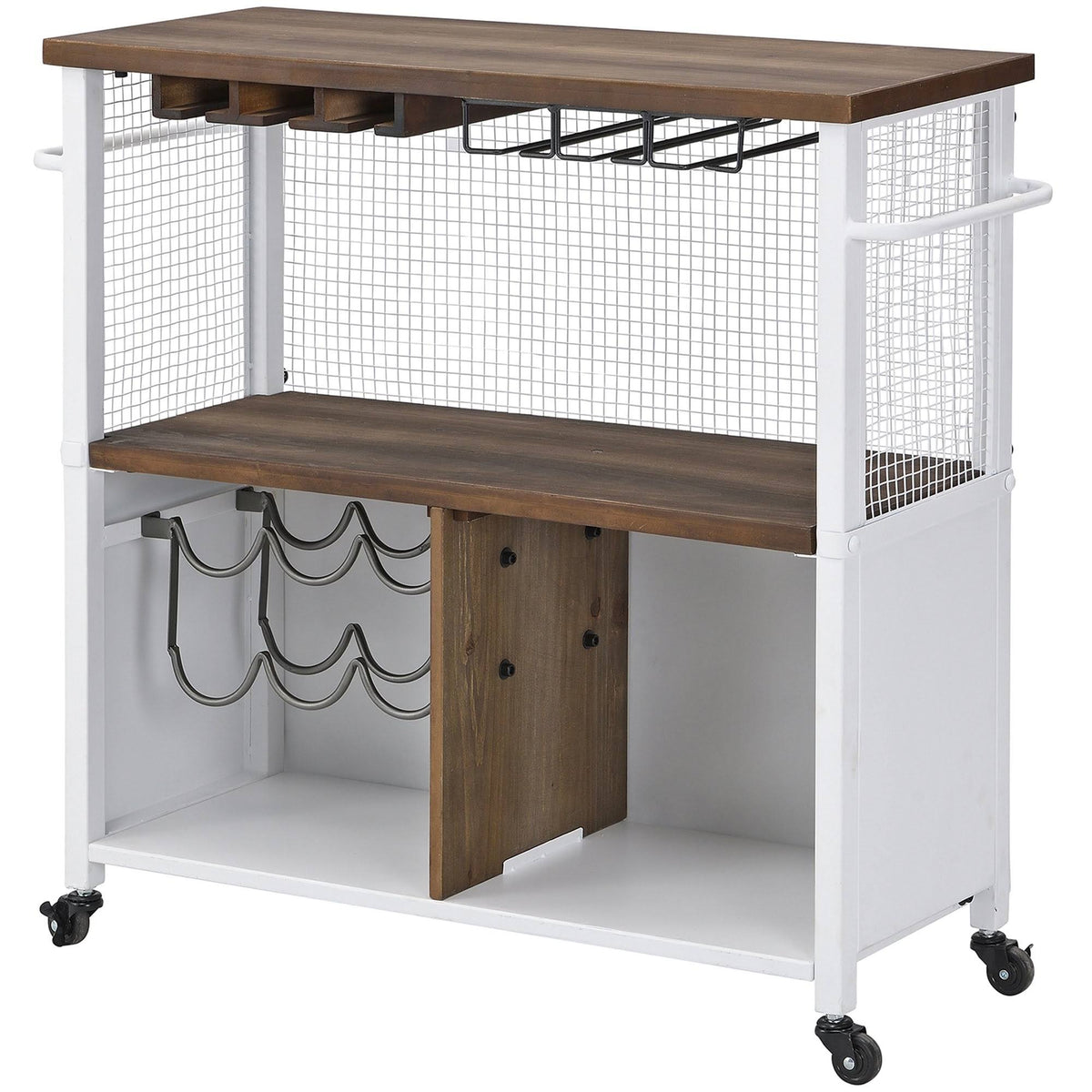 White Farmhouse Kitchen Cart X95097