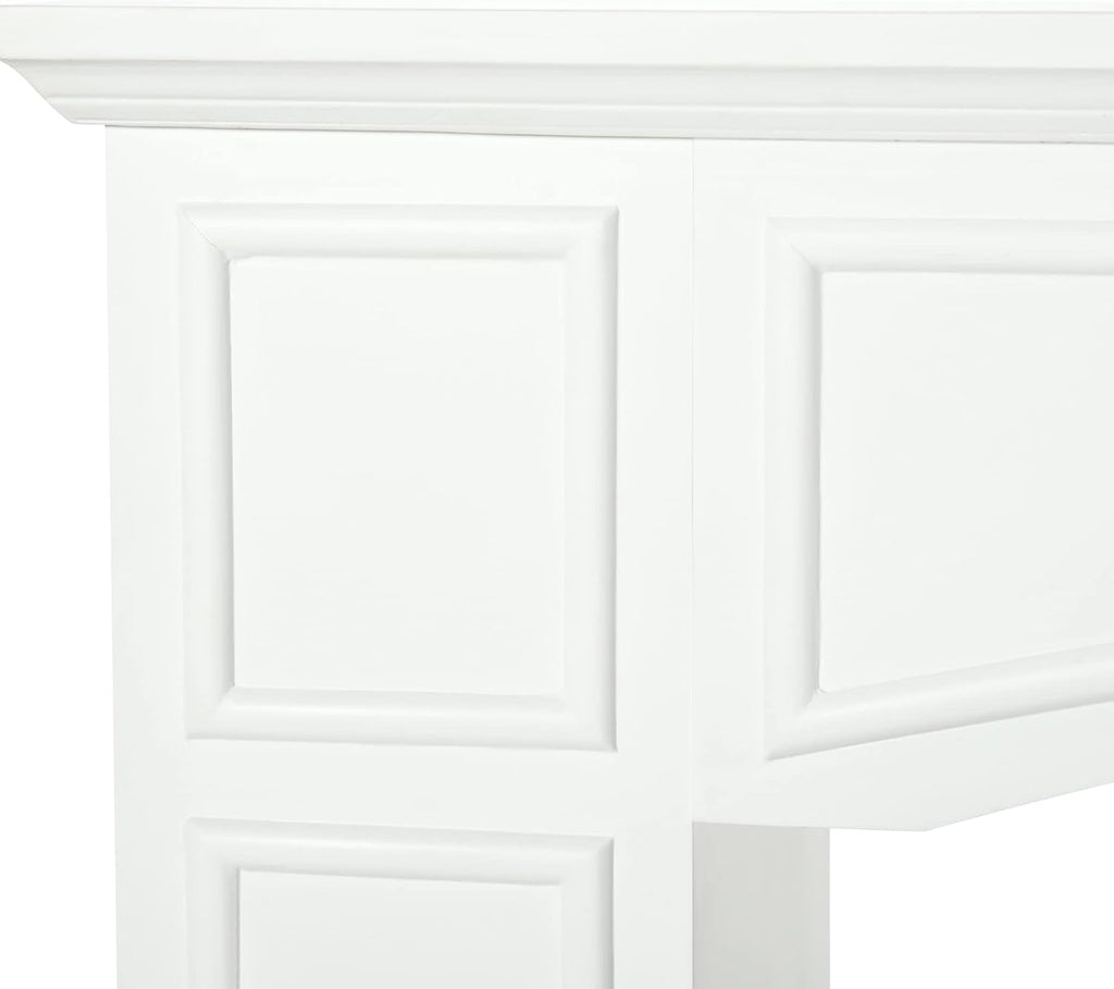 White Fireplace Mantel with Decorative Pattern Interior Width 29" Z655