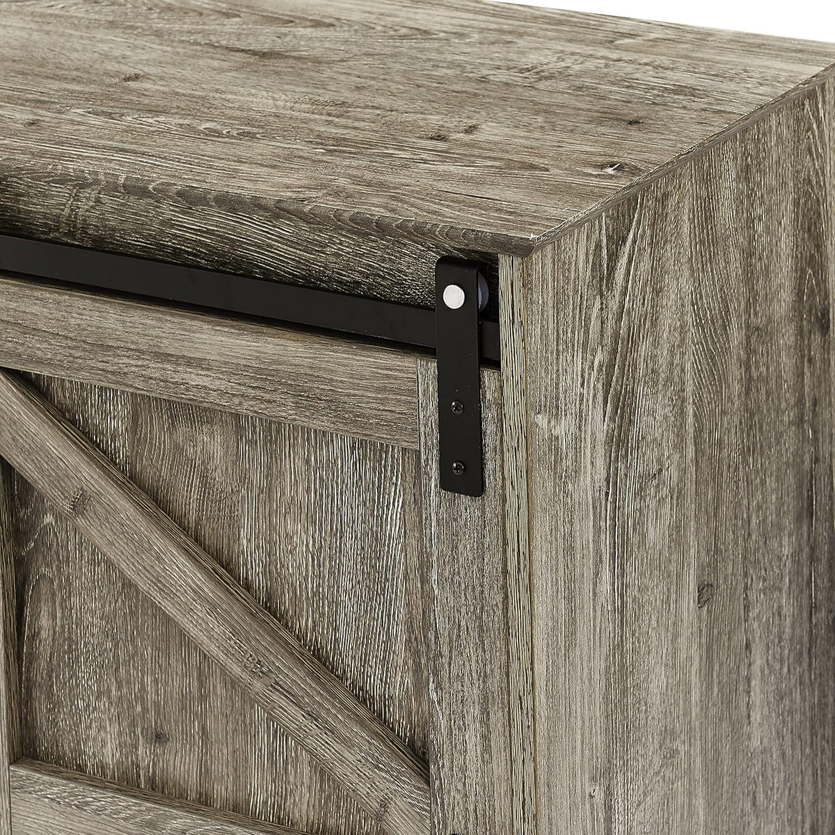 2-Tier Sliding Barn Door Sideboard Cabinet T243