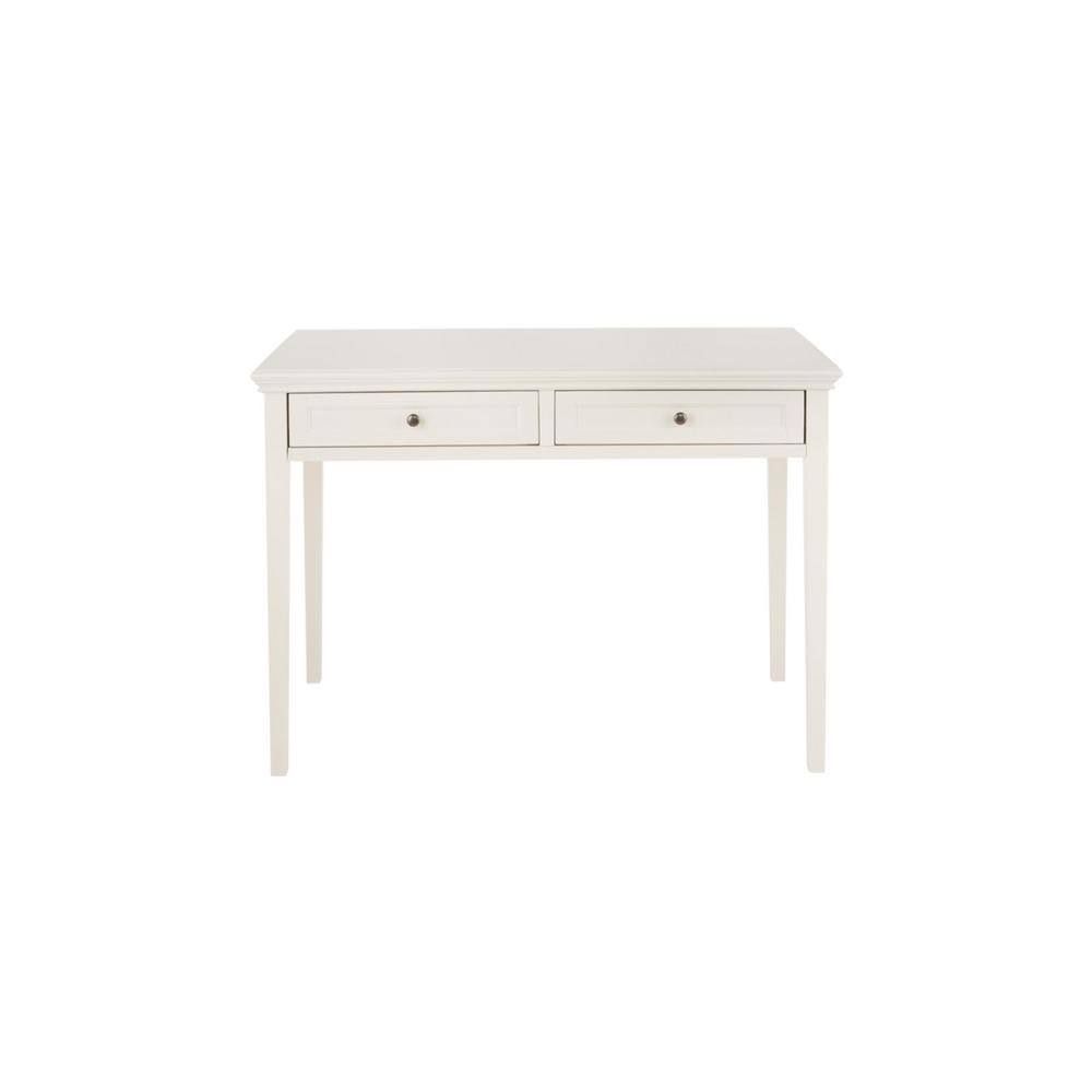Polar White 2 Drawer Writing Desk with Solid Wood U5501