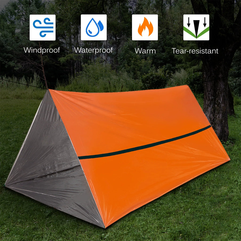 Waterproof Thermal Poncho Raincoat with Sleeping Bag and Tent Shelter X2448
