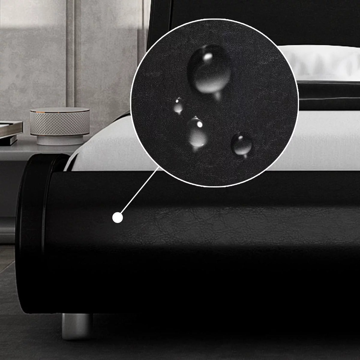 Queen Size Platform Bed Frame with Adjustable Headboard U625782