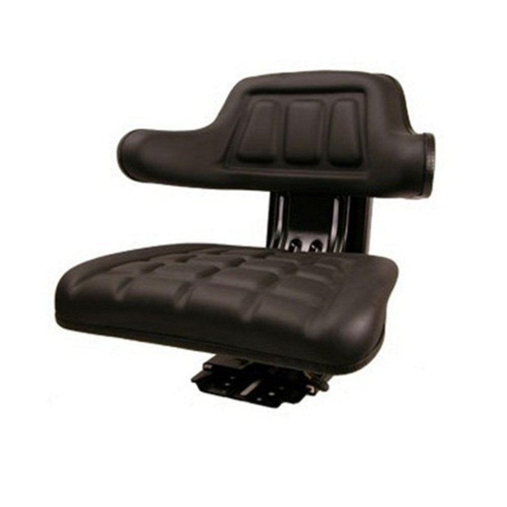 Black Universal Tractor Seat with Full Suspension and Adjustable Angle Base T377350