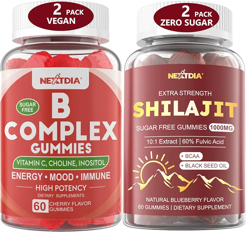 Vitamin B-Complex Gummies + Shilajit Gummies with Black Seed Oil W14217