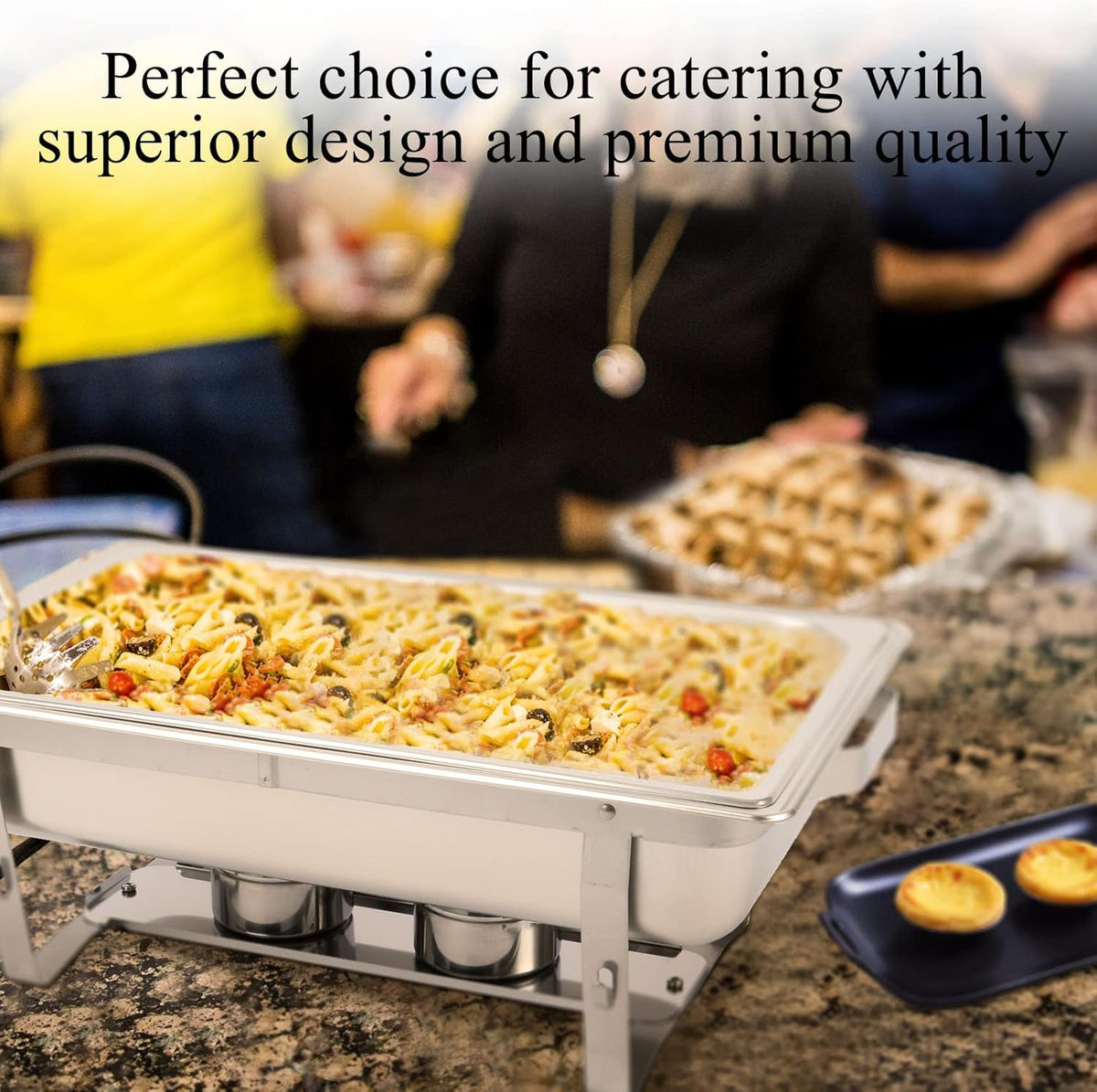 5 Pk Stainless Steel Chafing Dish Set with Full & Half Size Food Pan T288396