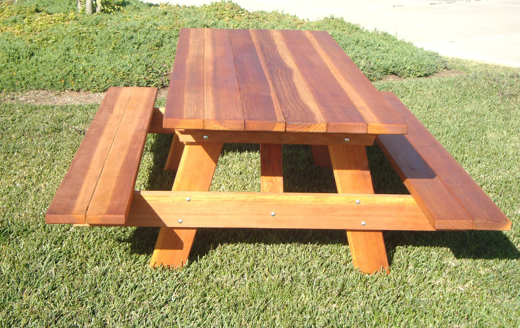 5 ft. Douglas Fir Wood Picnic Table with Attached Benches G3404