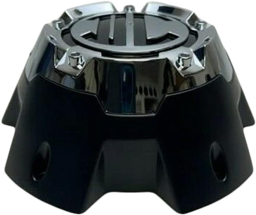 Matte Black Chrome Top 5 Lug Wheel Center Cap Pack of 2 D712396