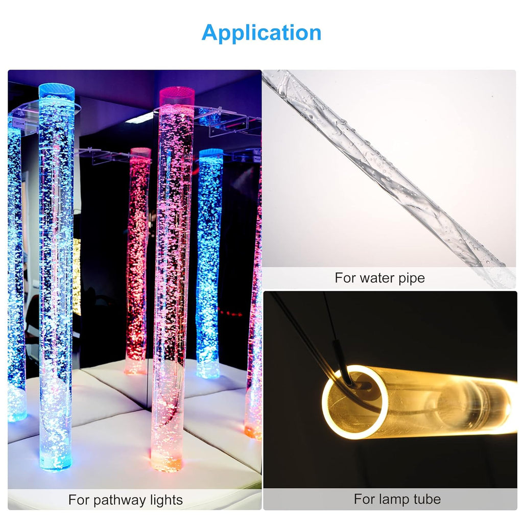 Clear Acrylic Rigid Round Tube 8.4 ID 4 Length Pack of 2 J9317