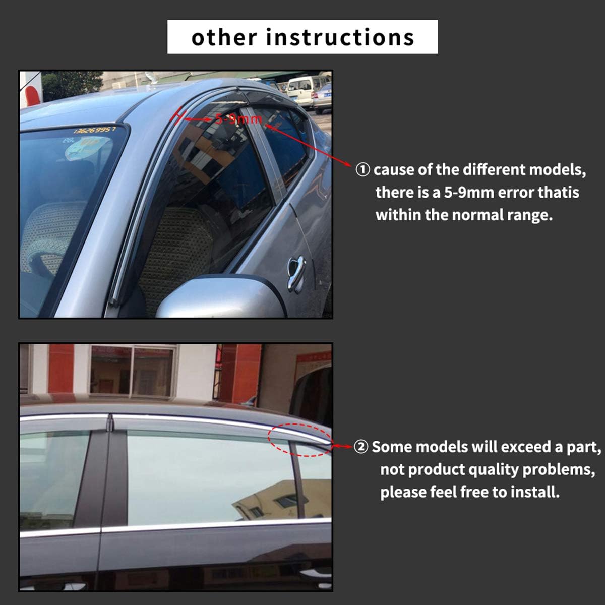Smoke Tape-On Side Window Deflectors U4955