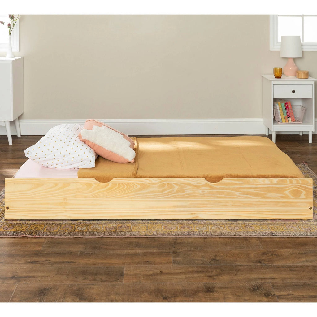 Twin Solid Wood Trundle Bed Natural X4987