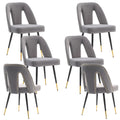 Velvet Upholstered Dining Chairs Set of 6 M3565