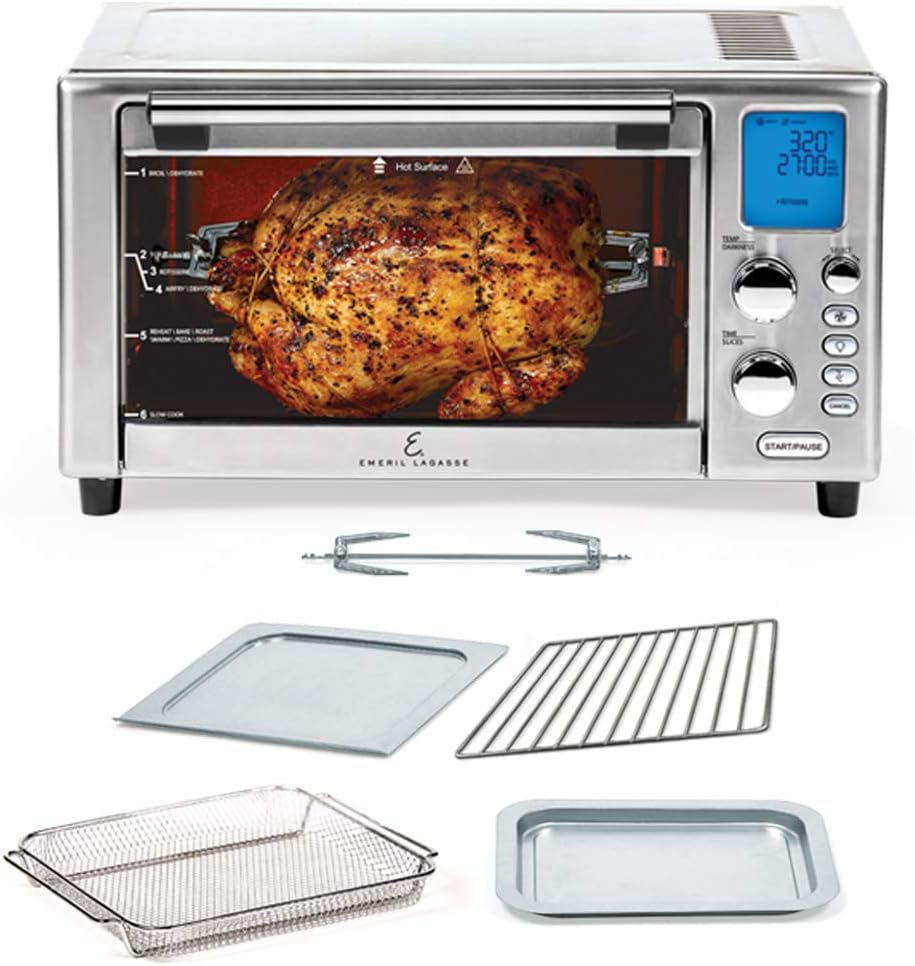 Stainless Steel Hot Air Fryer Oven with Rotisserie Spit and Cookbook C60532