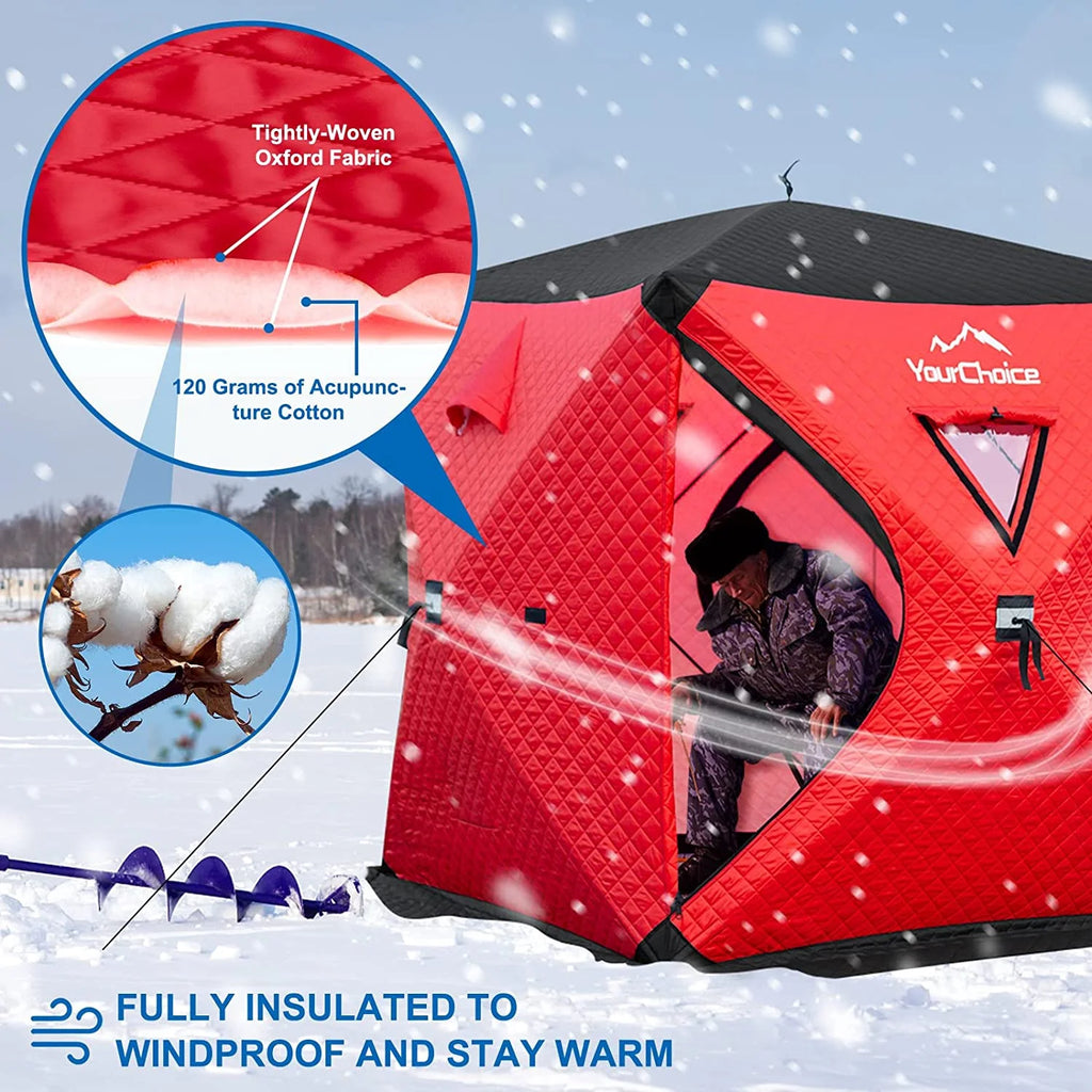 Pop Up 3-4 Person Insulated Ice Fishing Shelter I963670