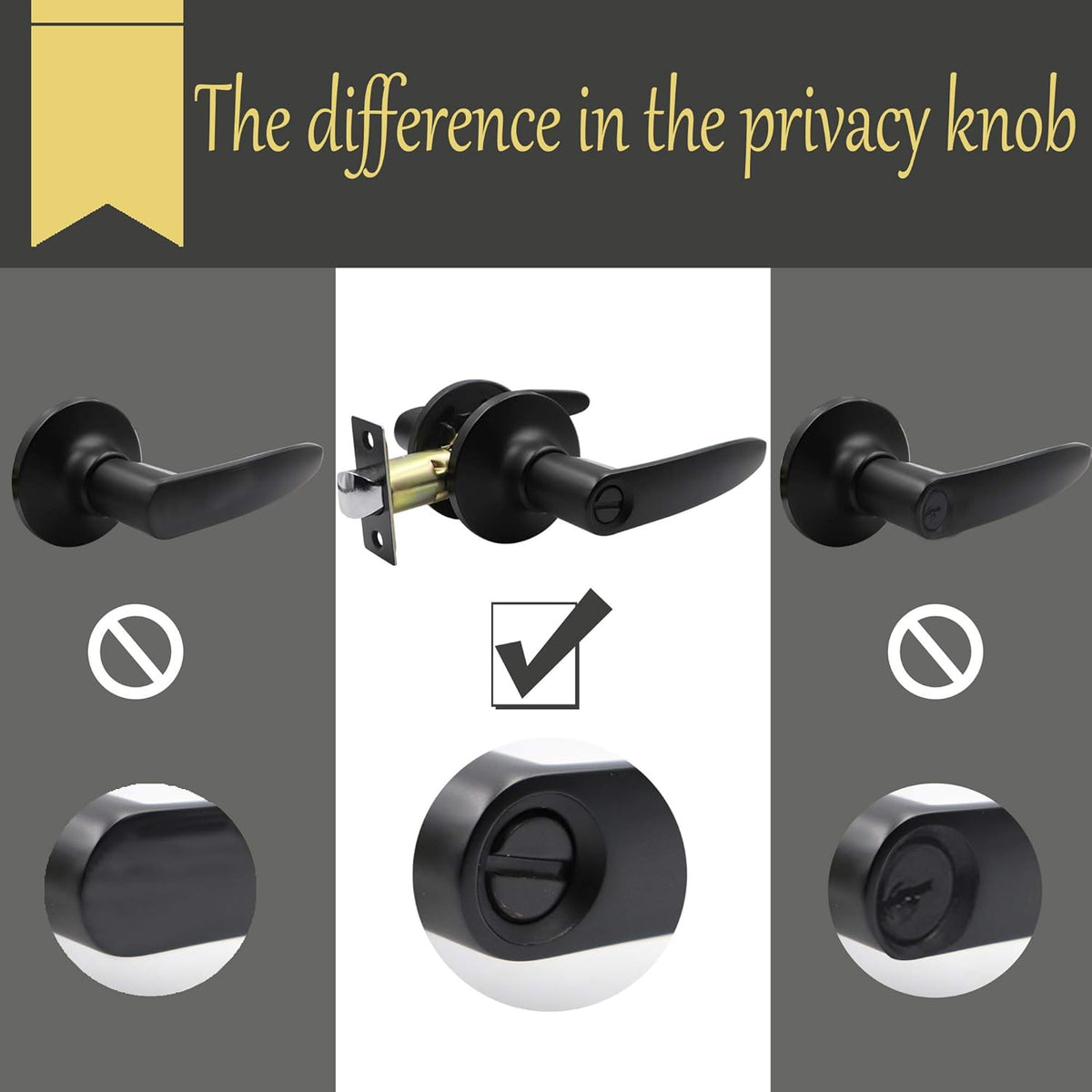 Matte Black Privacy Door Lever Handle, 4 Pack N56477
