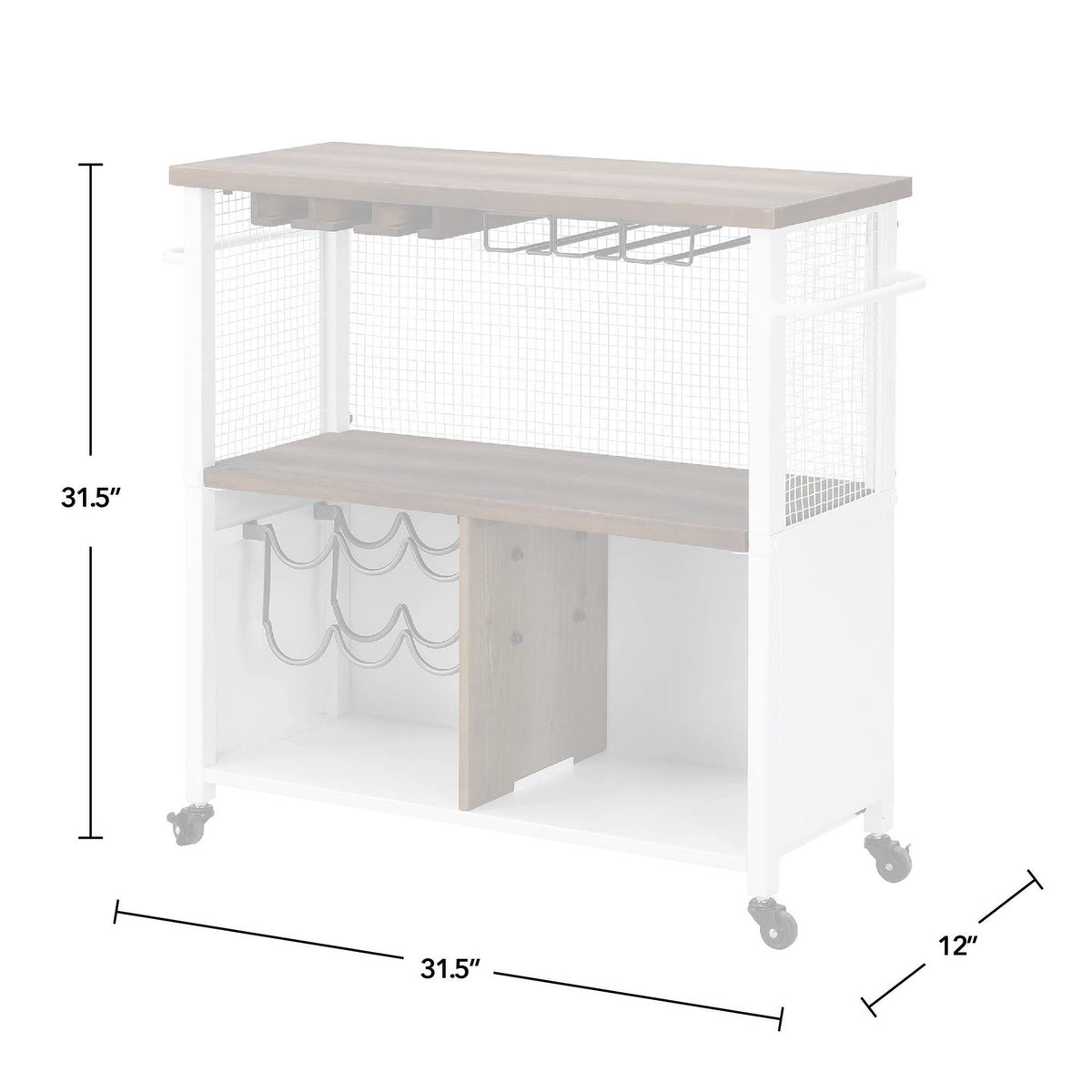White Farmhouse Kitchen Cart X95097