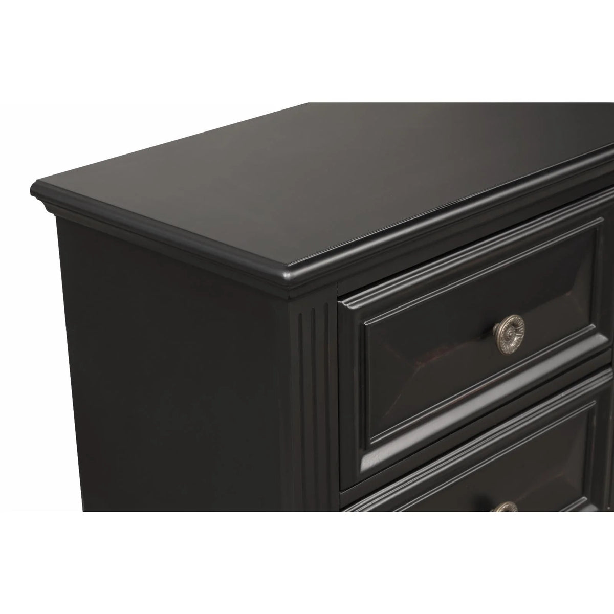 Vintage Black 2-Drawer Nightstand U7534