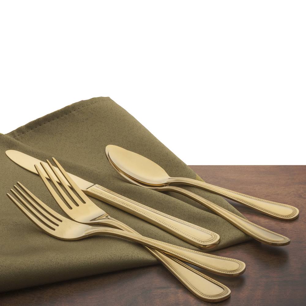 18/0 Gold Stainless Steel Dessert Spoon - 36/Case I875807