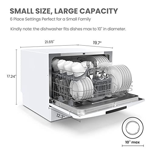 Black Countertop Portable Dishwasher, 6 Place Settings F297515