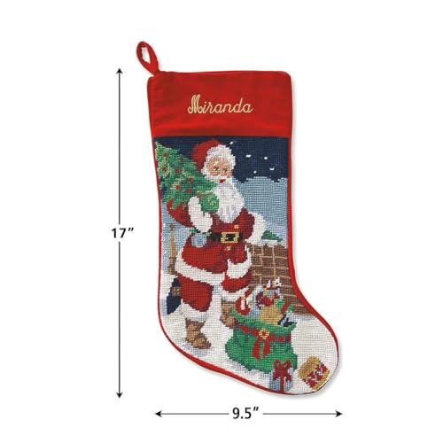 100% Wool Needlepoint Christmas Stocking I84370