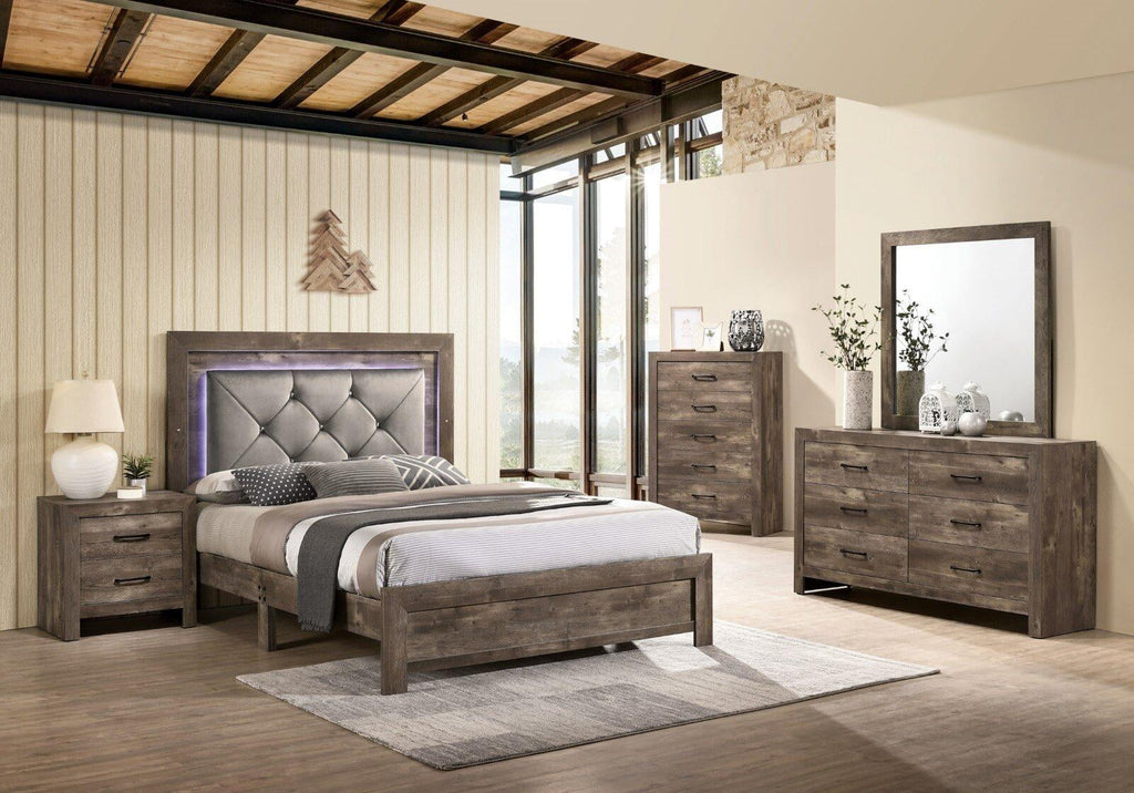 Natural Tone Wood 6pcs Bedroom Set G4079