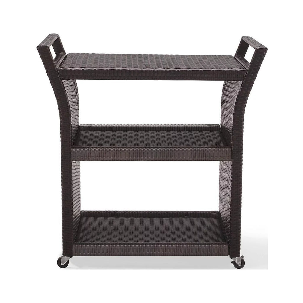 Brown Wicker Bar Cart M789