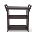 Brown Wicker Bar Cart M789