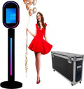 Black 13.3 In Portable Touch Mirror Photo Booth with Ring Light and Flight Case N406