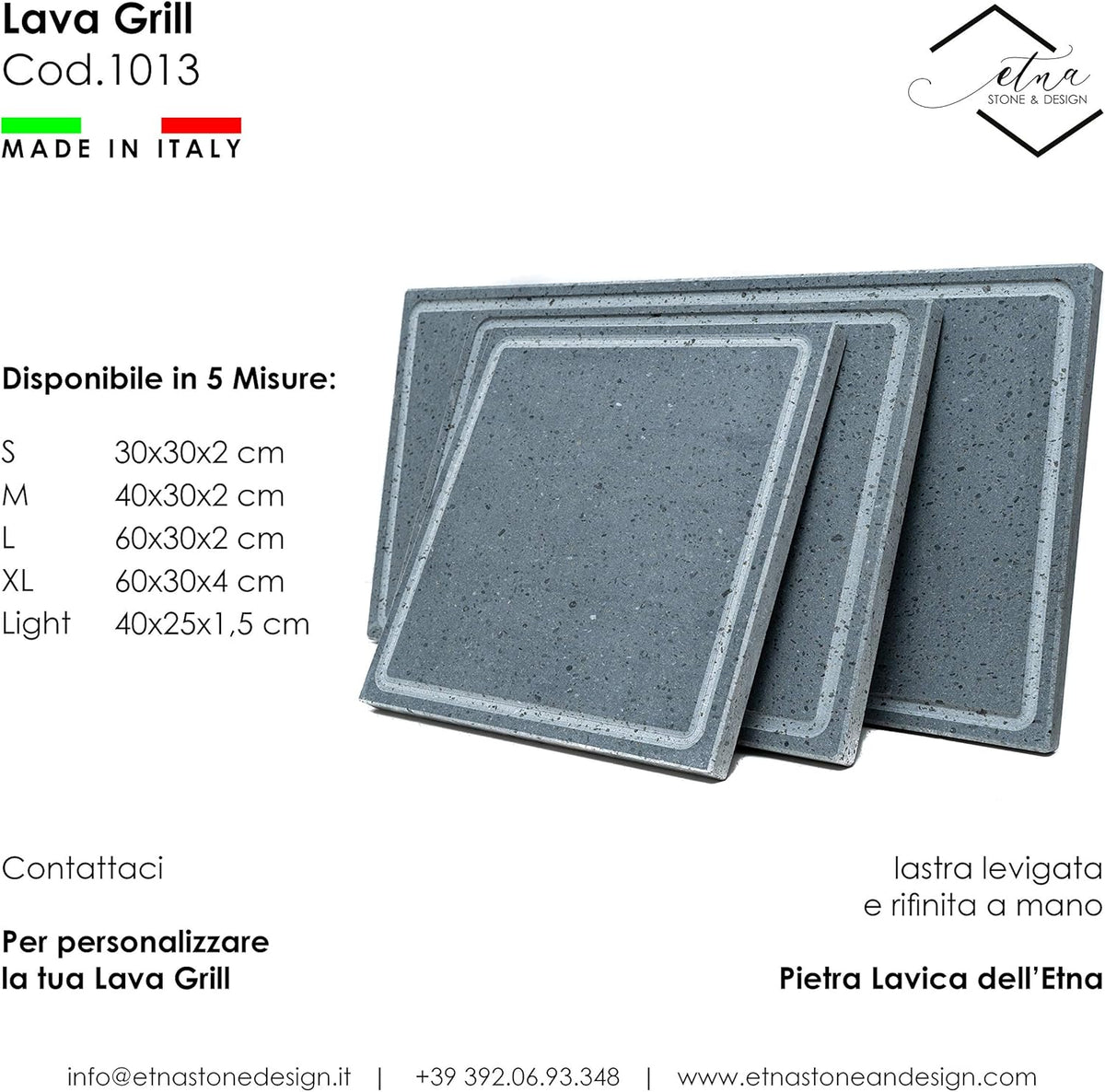 Lava Stone Polished Plate for Oven and Barbecue E608