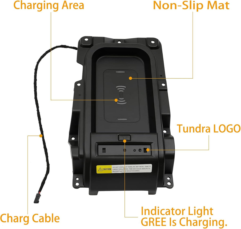 Center Console Wireless Charger Tray for Toyota Tundra K35558