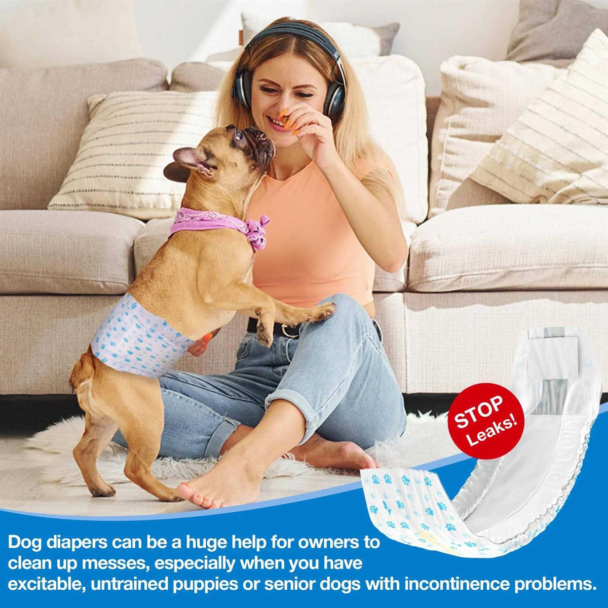 Soft Disposable Male Dog Wraps B2963