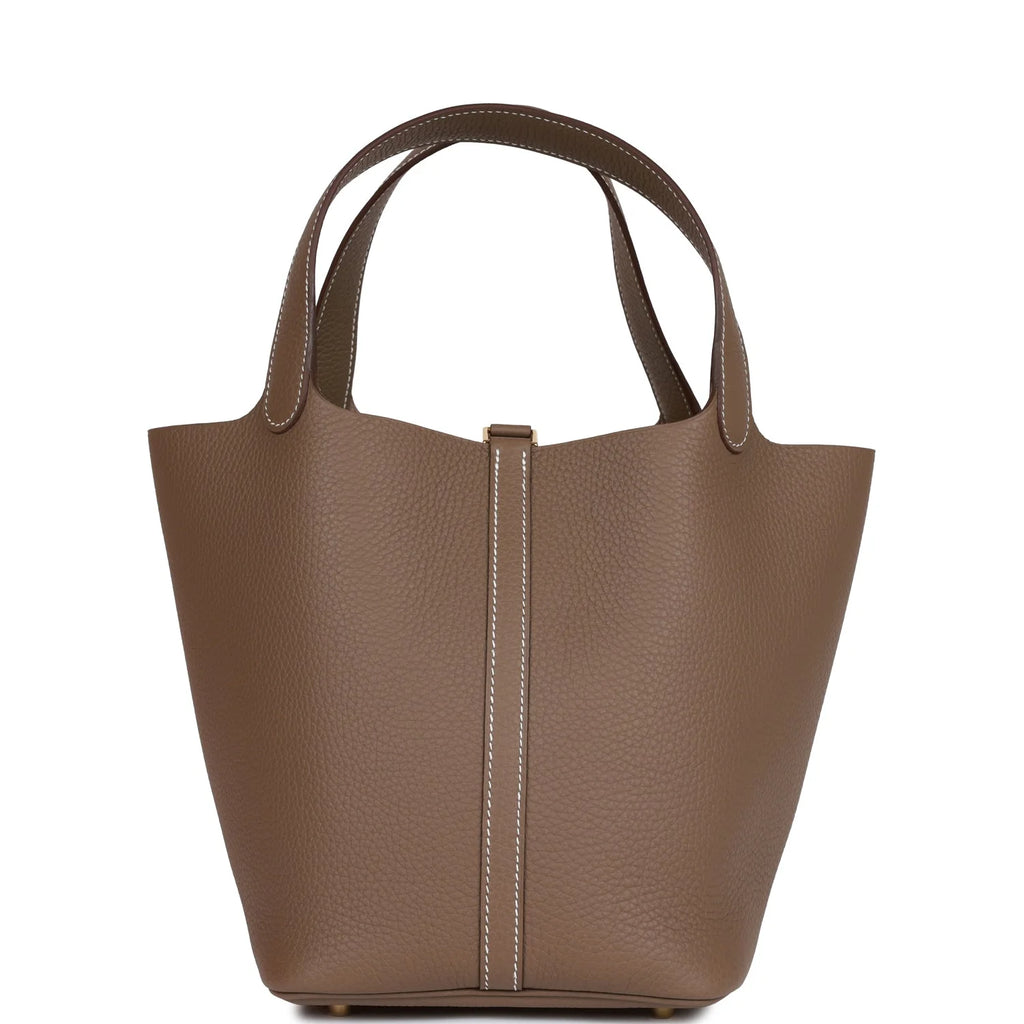 Etoupe Clemence Leather Handbag U9953