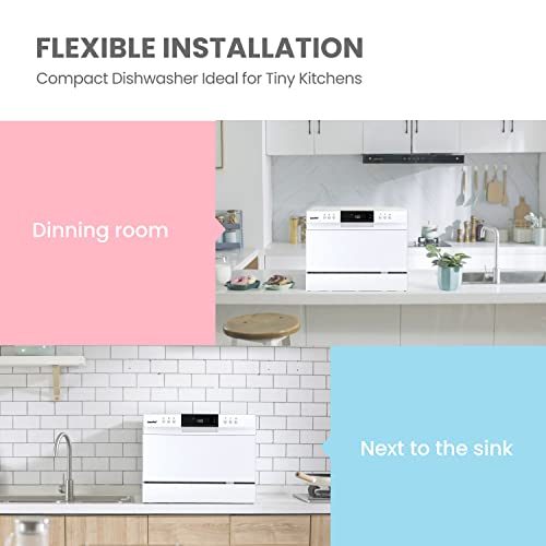 Black Countertop Portable Dishwasher, 6 Place Settings F297515