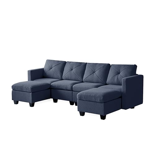 Modular Sectional Sofa, Boucle Fabric U Shaped Couch with Storage, 6 Seat D1760