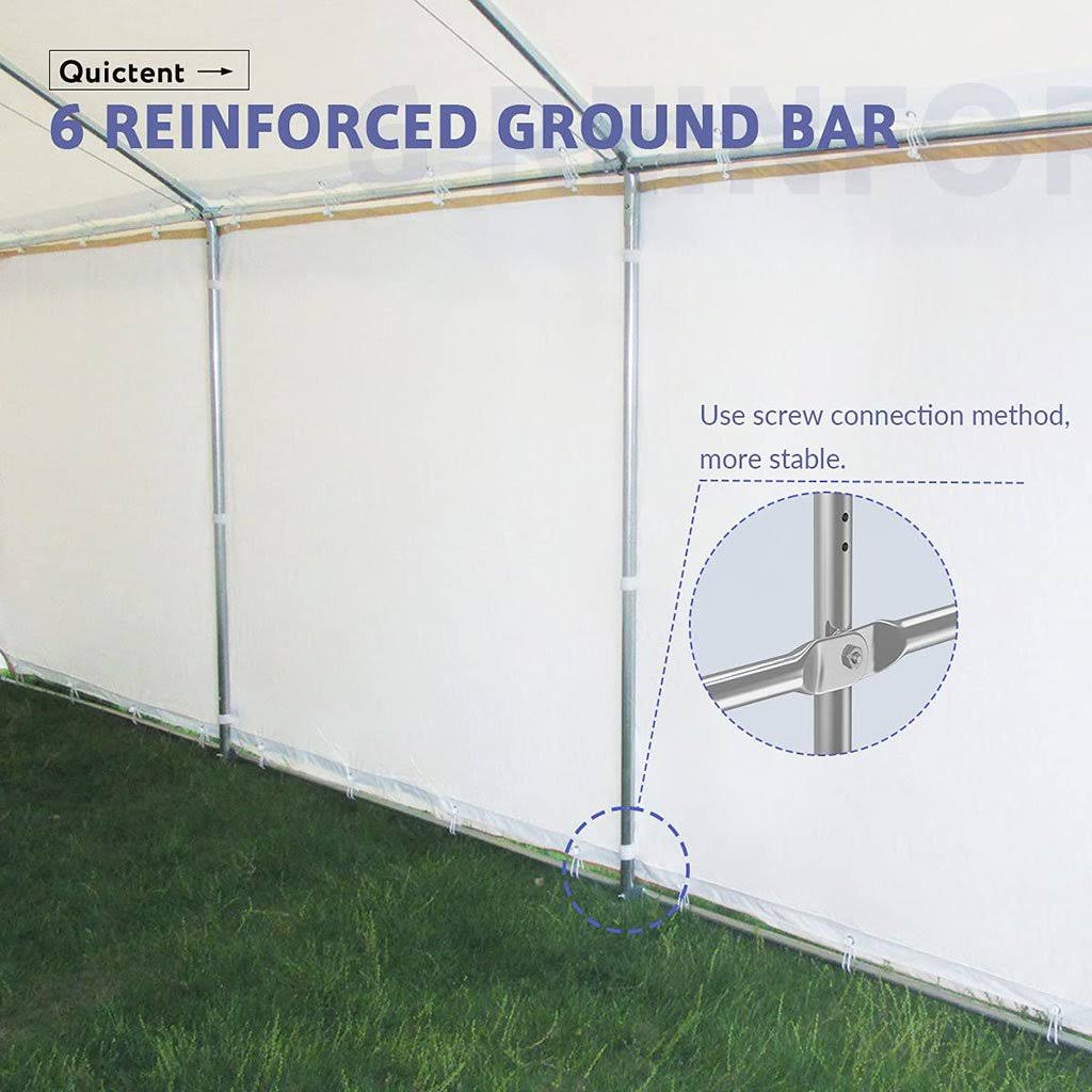 Heavy Duty Car Shelter with Sidewalls White L12499