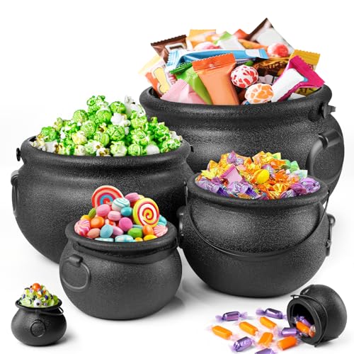 Black Plastic Cauldron Candy Bowl G726630