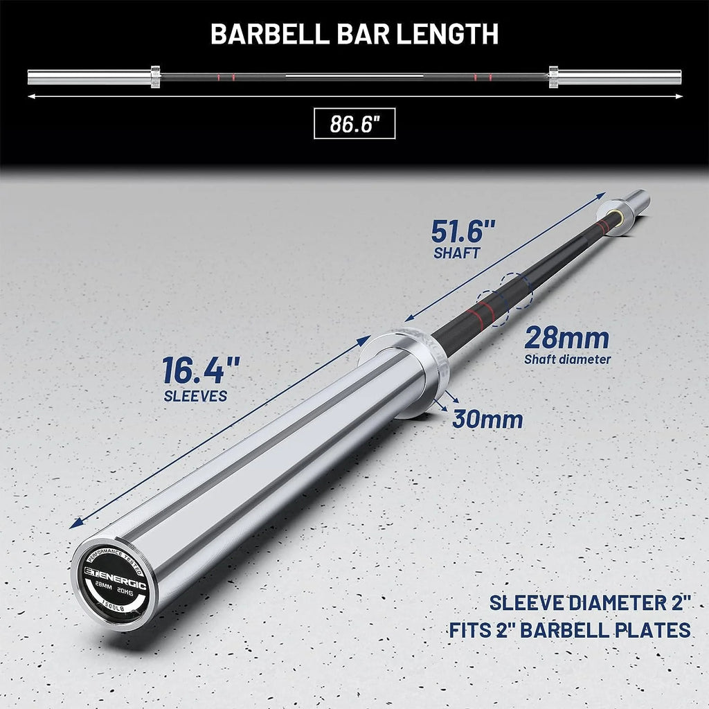 7ft 44 lb Olympic Barbell 1500 lb Capacity S895776