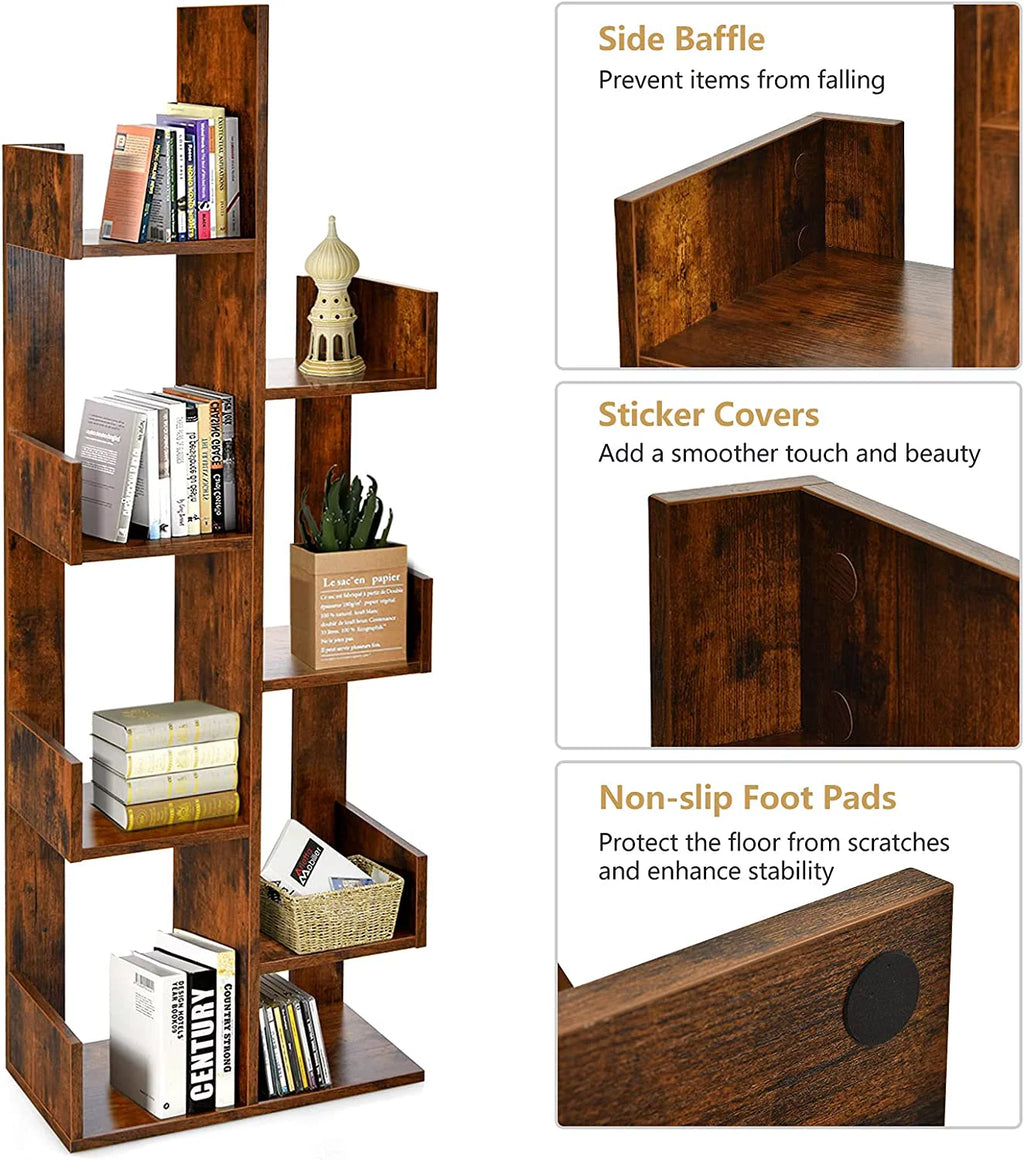 Wood 8 Shelf Bookshelf H261