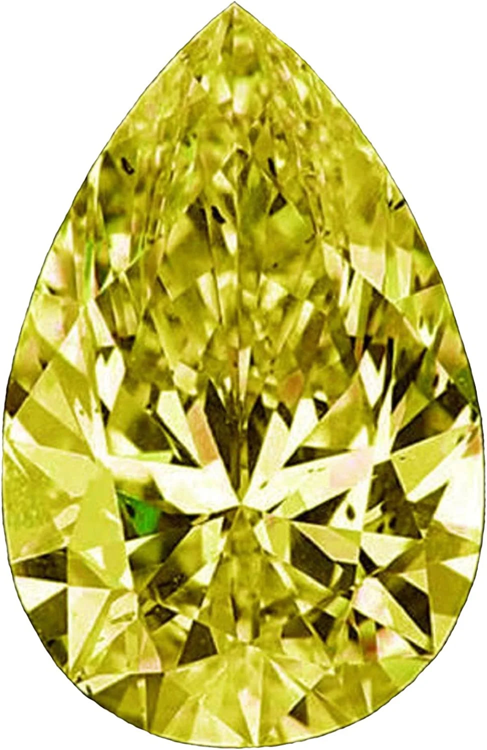 4.56 ct VVS1 Pear Cut Loose Real Moissanite Fancy Canary Yellow Stone S2241