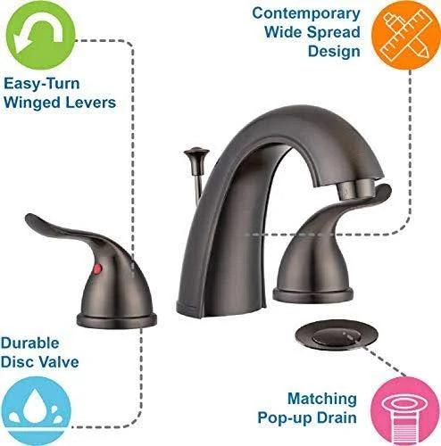 Venetian Bronze Plated Widespread Bathroom Faucet with Pop-Up Z4235