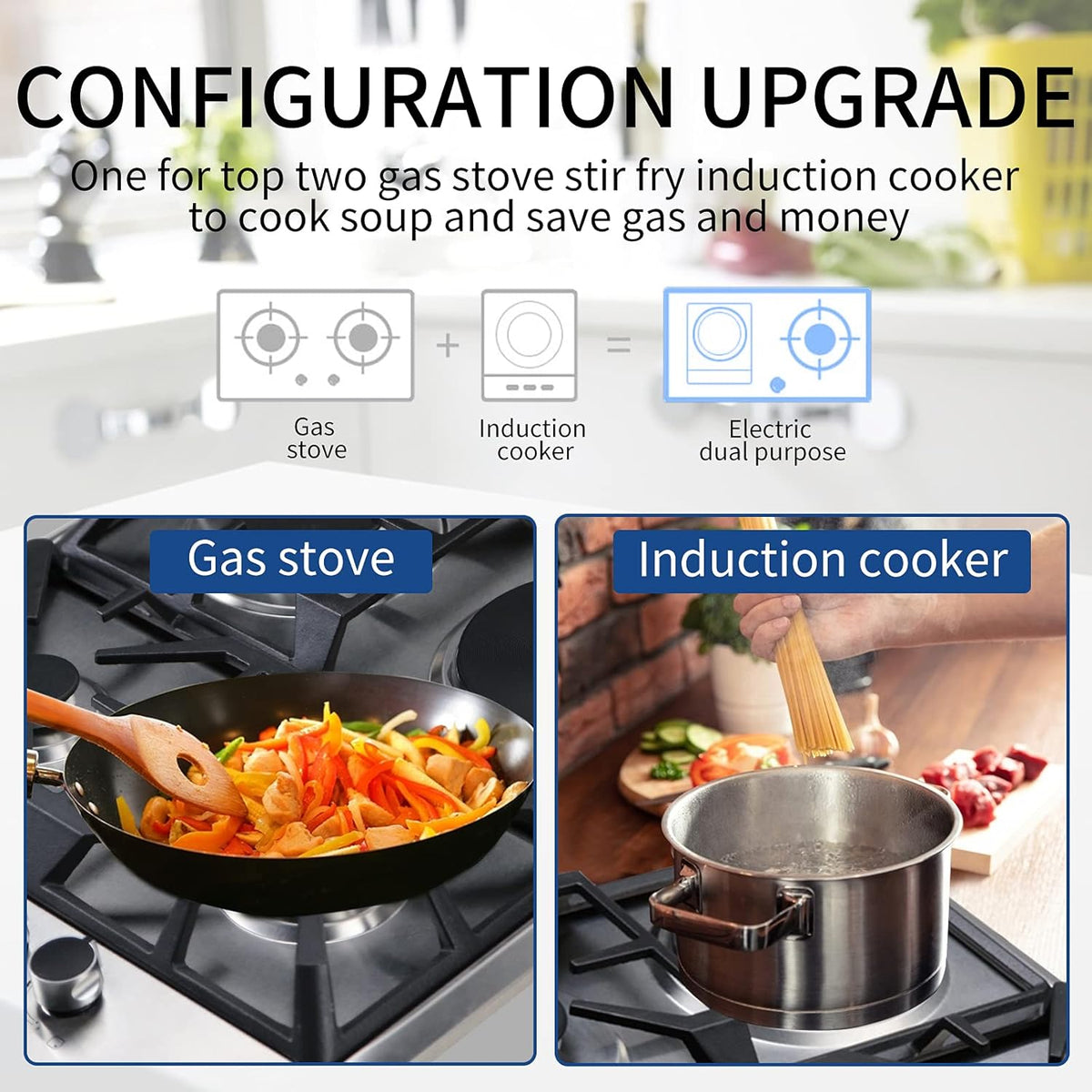 24×20 Inches Stainless Steel Gas Cooktop with 3 Sealed Burners +1 Electric Stove F724