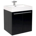 Black Modern Bathroom Cabinet with Integrated Sink G972741