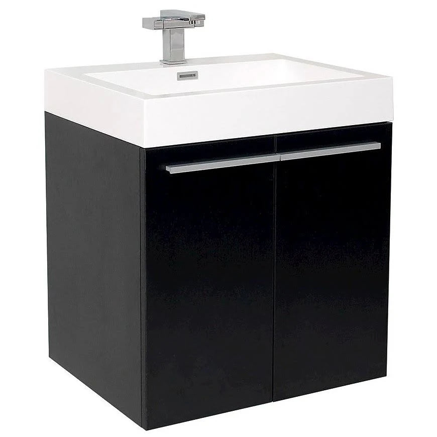 Black Modern Bathroom Cabinet with Integrated Sink G972741