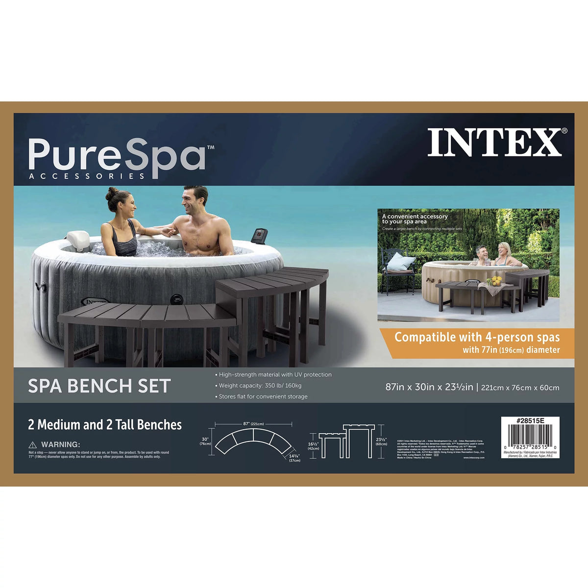 2 Medium and 2 Tall PureSpa Benches M961262
