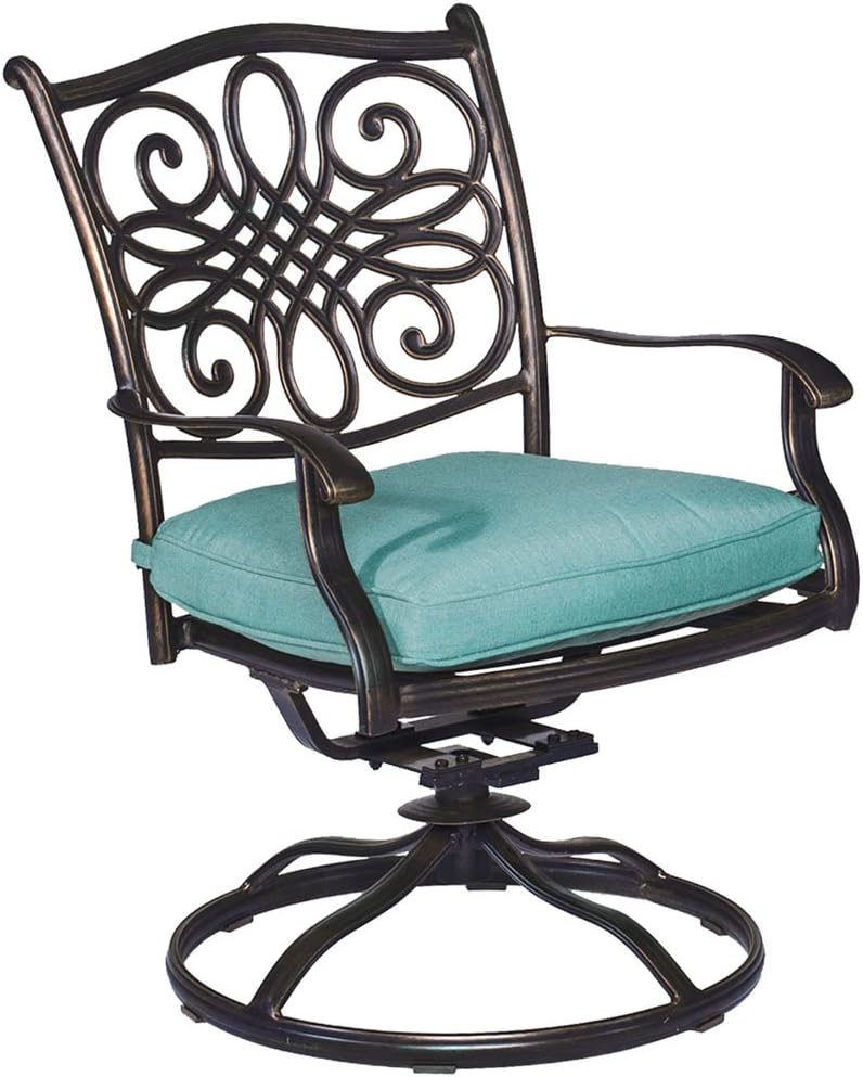 Blue Dining Set with Glass-Top Table O57822