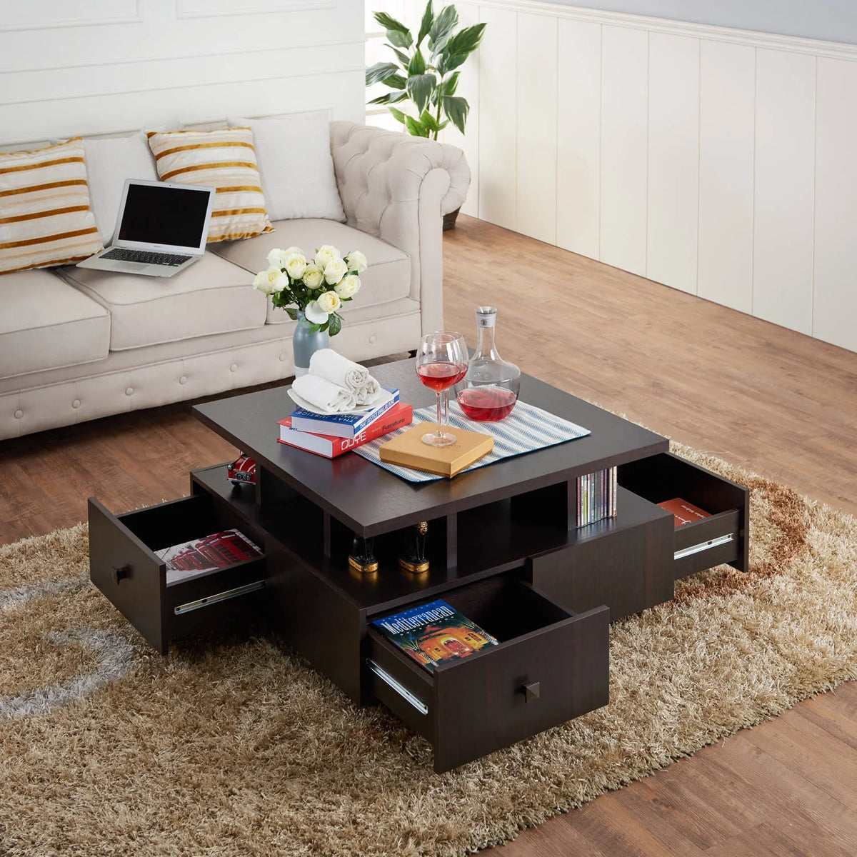 Espresso Storage Coffee Table A5104