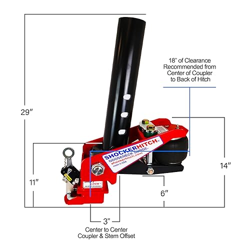 Gooseneck Air Hitch & Coupler, 4" RND AnglePin 2-5/16" Ball Coupler G616124