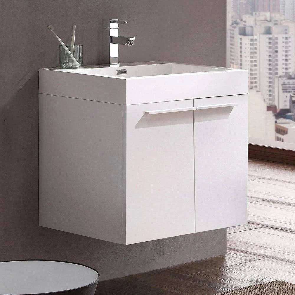 Black Modern Bathroom Cabinet with Integrated Sink G972741