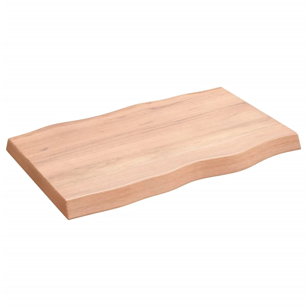 Treated Solid Wood Live Edge Table Top Light Brown 31.5"x19.7"x(0.8"-2.4") E4421