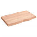 Treated Solid Wood Live Edge Table Top Light Brown 31.5"x19.7"x(0.8"-2.4") E4421