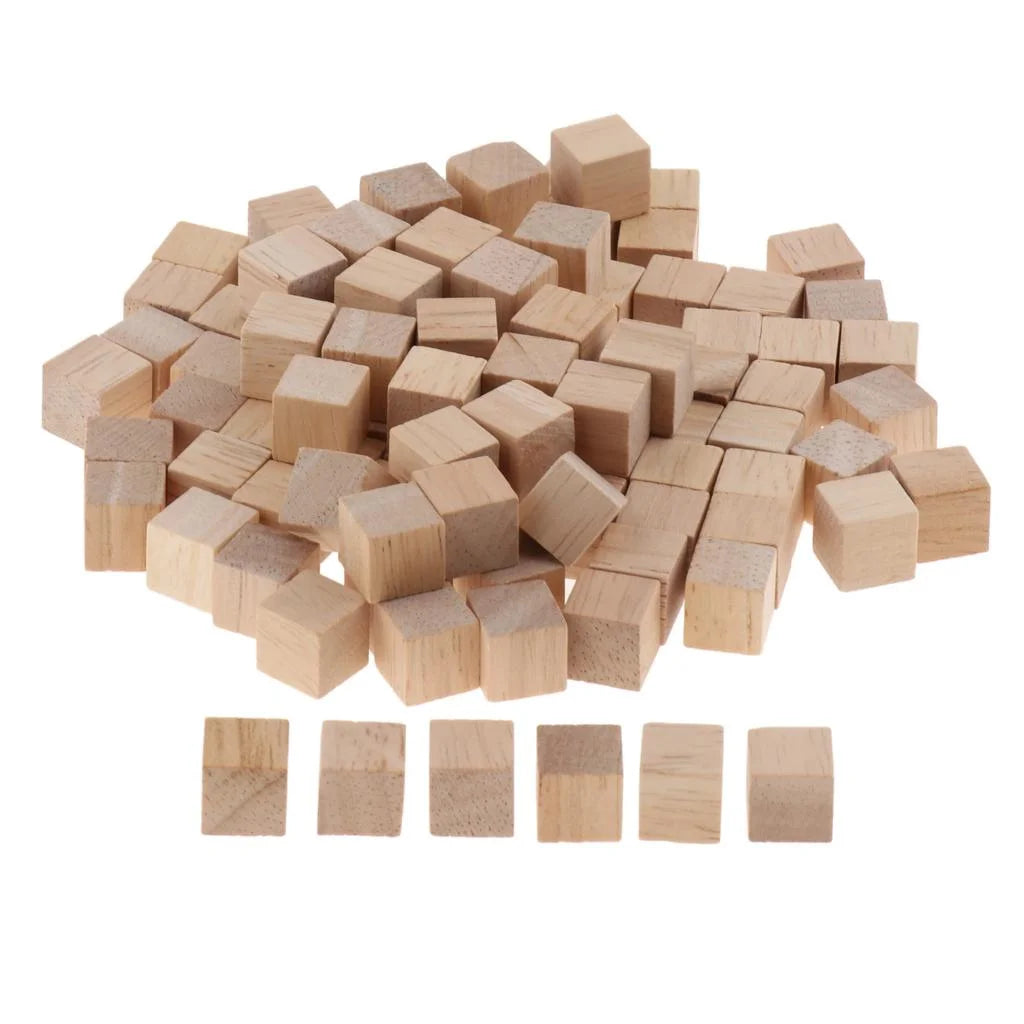 400pcs Natural Wooden Building Blocks Cubes Set J46901
